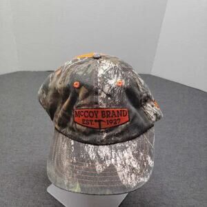 McCoy Brand Est 1927 Camo Trucker Hat Orange Mesh Snapback OSFM